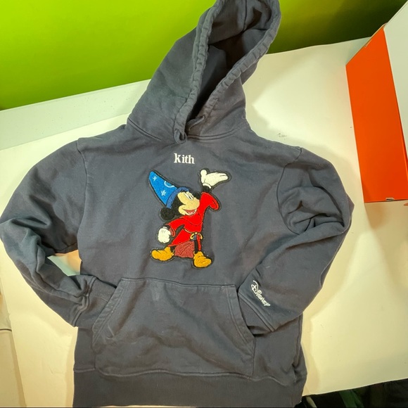 Kith Other - Kith x Disney Mickey Mouse Grey Colored Mens Medium Size Hooded Sweatshirt